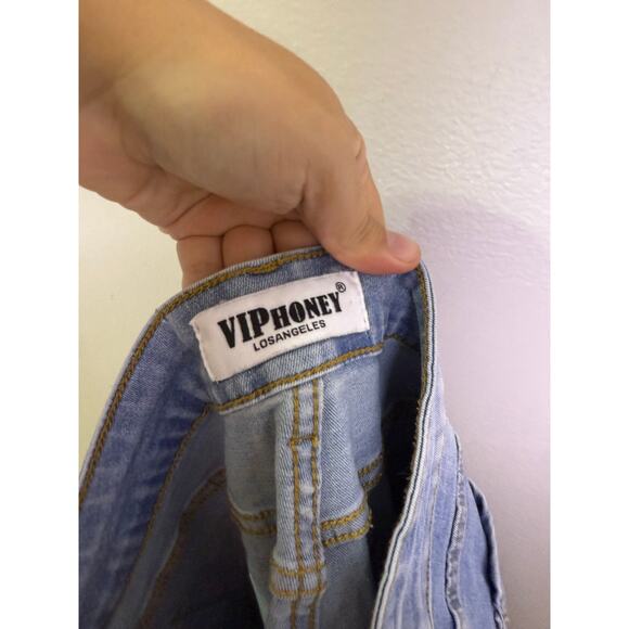 Viphoney Los Angeles Embroidered Jeans Women’s 2XL Light Wash Stretch Bootcut - Picture 4 of 9